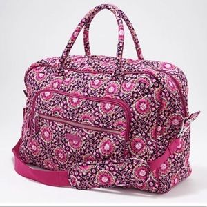 NWT Best Selling Vera Bradley Weekender Travel Bag - RASPBERRY MEDALLION